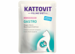 KATTOVIT Feline Diet Gastro Losos s rýží - mokré krmivo pro kočky - 85g