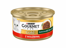 PURINA Gourmet Gold Succulent Delights Beef - mokré krmivo pro kočky - 85g