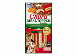 INABA Churu Meal Topper Chicken with beef - pamlsek pro psa - 4 x 14g