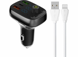 LDNIO Bluetooth C704Q 2USB, USB-C Vysílač FM + Lightning kabel