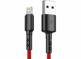 Kabel USB-Lightning VFAN X02, 3A, 1,8 m (červený)