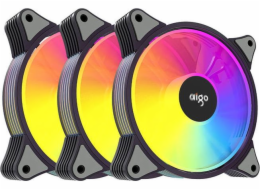 Sada počítačových ventilátorů 3v1 Aigo AR12 ARGB 120x120 (černá)