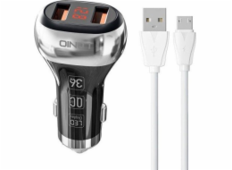 LDNIO C2 2USB nabíječka do auta + kabel MicroUSB