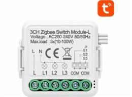 Chytrý spínací modul ZigBee Avatto N-LZWSM01-3 Bez neutrálu TUYA