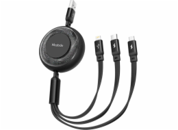 Kabel 3v1 z USB na USB-C / Lightning / Micro USB, Mcdodo CA-3570, 1,2 m (černý)