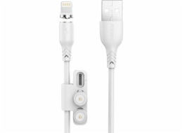 Foneng X62 Magnetický kabel 3v1 USB na USB-C / Lightning / Micro USB, 2,4 A, 1 m (bílý)