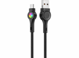 Kabel USB-Micro USB VFAN Colorful X08, 3A, 1,2 m (černý)