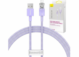 Rychlonabíjecí kabel Baseus USB-A na Lightning Explorer Series 1 m 2,4 A (fialový)