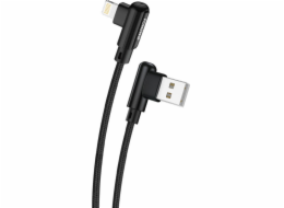 Úhlový kabel USB pro Lightning Foneng X70, 3A, 1 m (černý)