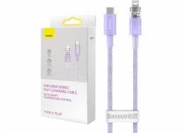 Rychlonabíjecí kabel Baseus USB-C na Lightning Explorer Series 1m, 20W (fialový)