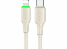 Kabel USB-C do Lightning Mcdodo CA-4760 s LED světlem 1,2 m (béžový)