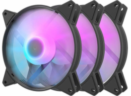 Sada počítačových ventilátorů Darkflash C6, RGB, 3v1 120x120 (černá)