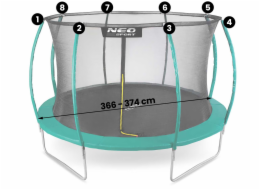 Vnitřní síť pro 374 cm 12 stop trampolíny Neo-Sport