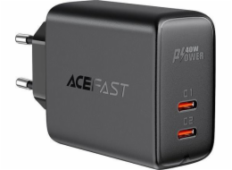 Síťová nabíječka Acefast A9, 2x USB-C, PD 40W (czarna)