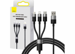 Rychlé nabíjení USB na M+L+C Baseus StarSpeed 3,5A 0,6 m (černý)