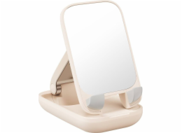 Skládací stojánek na telefon Baseus se zrcadlem (béžový)