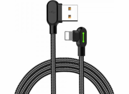 Úhlový kabel USB Lightning Mcdodo CA-4674 LED, 0,5 m (černý)