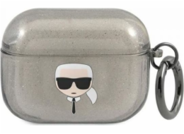 Karl Lagerfeld Karl Head Glitter ochranné pouzdro pro AirPods Pro, černé