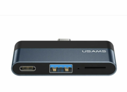 Usams US-SJ491 USB adaptér USB-C – USB + USB-C černý (6958444945620)