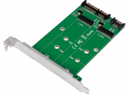 LogiLink SATA III adaptér pro 2 M.2 SATA SSD (PC0086)