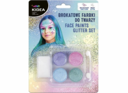 Derform Glitter barvy na obličej 4 barvy KIDEA