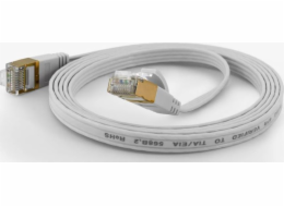 Wantec  flates CAT6A FTP Patch Cable - 0,2 m - Cat6a - F/UTP (FTP) - RJ- 45 - RJ- 45 - bílý (7002)