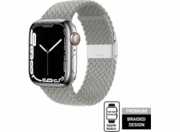 Crong Crong Wave Band – pletený řemínek pro Apple Watch 42/44/45 mm (světle šedý)