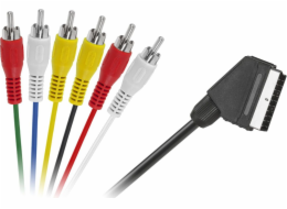 Scart - RCA (Cinch) kabel x6 1,2 m černý (LEC-KPO2711-1,2)