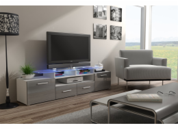 Televizní stolek Cama EVORA 200 bílá/šedá lesk
