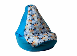 Sako bag pouffe hruška potisk modrá - Frozen XXL 140 x 100 cm