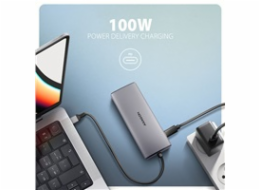 AXAGON HMC-6G2L, USB 10Gb/s hub, 2x USB-A, 1x USB-C, HDMI 4k/60, RJ-45, PD 100W, kabel USB-C 15cm