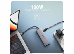 AXAGON HMC-5H60, USB 5Gbps hub, porty 2x USB-A, 1x USB-C, HDMI 4k/60, PD 100W, kabel USB-C 15cm