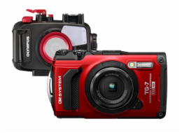 Digitální fotoaparát OM SYSTEM TG-7 red diving kit - limitovaná edice