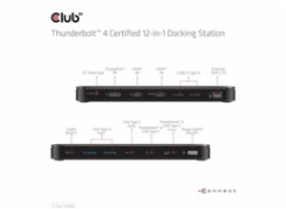 Club3D Dokovací stanice Thunderbolt 4 (Certified), 12v1