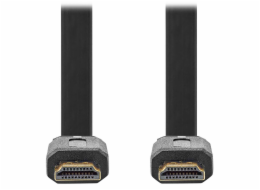 NEDIS High Speed HDMI 2.0 kabel s ethernetem/ 4K@30Hz/ zlacené konektory HDMI-HDMI/ plochý/ černý/ bulk/ 2m