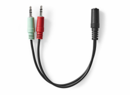 Nedis CAGB22150BK02 - Stereo Audio Kabel | 3,5mm Zástrčka -2x 3,5mm Zásuvka | 0.20 m | Kulatý | Černá