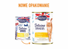 BUTCHER S Delicious Dinners Chicken Jelled Pieces - mokré krmivo pro kočky - 400 g