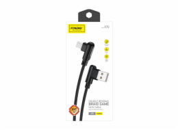 Foneng X70 úhlový kabel USB na Micro USB, 3A, 1 m (černý)