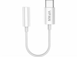 Vipfan L08 USB-C na mini jack 3,5 mm AUX, 10cm, bílý