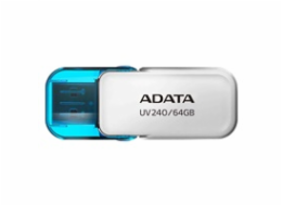 ADATA Flash Disk 64GB UV240, USB 2.0, bílá