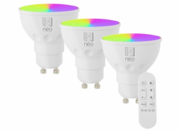 IMMAX NEO LITE SMART sada 3x žárovka LED GU10 6W RGB+CCT, stmívatelná, Beacon, DO, Wi-Fi, TUYA