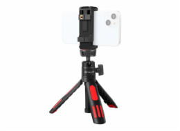 Selfie stativ PULUZ se svorkou na telefon pro chytré telefony (červený)
