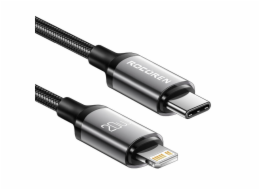 Rychlonabíjecí kabel Rocoren USB-C na Lightning Retro Series 2 m (šedý)