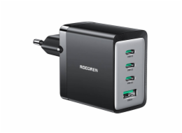 Nástěnná nabíječka GaN Rocoren 3x USB-C, 1x USB, 67 W (černá)