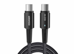 Essager kabel USB-C na USB-C 60W 2m (černý)