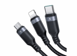 Kabel USB Multi-Use Joyroom S-1T3018A18 3w1 / 3,5A / 0,3 m (černý)