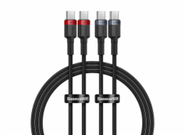 Kabel Baseus Cafule USB-C na USB-C 100W,1m, 2ks (červeno-černý, šedo-černý)