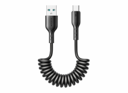 Rychlonabíjecí kabel do auta Joyroom USB-A na Type-C Easy-Travel Series 3A 1,5 m, vinutý (černý)