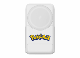 Indukční powerbanka OTL 5000 mAh, USB-C 15W, Pokemon Pokeball se stojánkem (červenobílá).