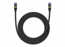 Opletený síťový kabel cat.7 Baseus Ethernet RJ45, 10Gbps, 2m (černý)